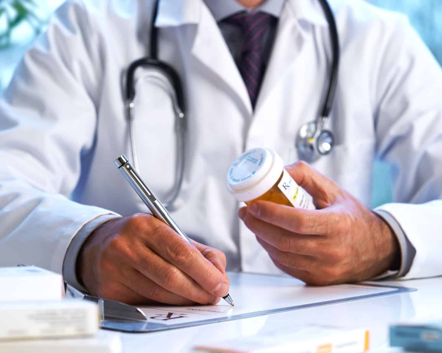 Doctor working with medications