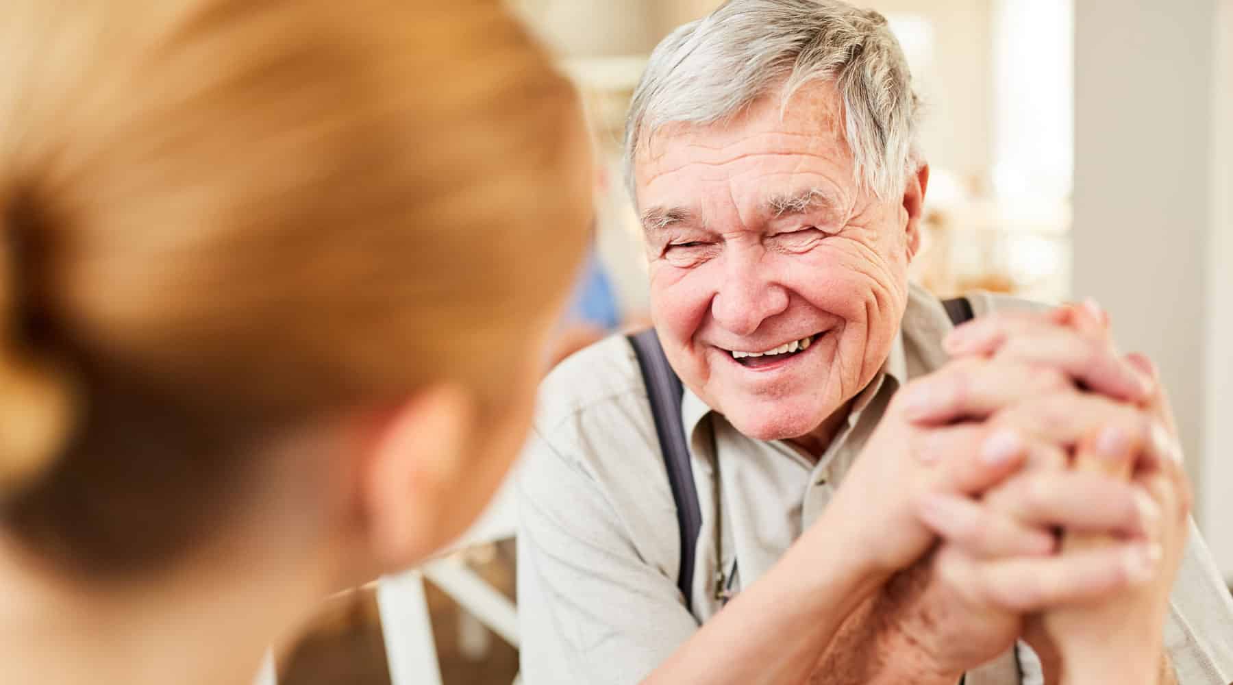 elderly man smiling